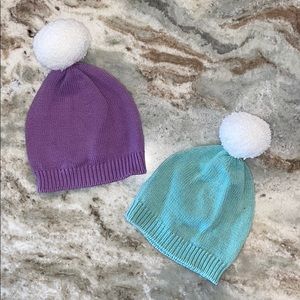 June and January Pom Pom Beanie Hats